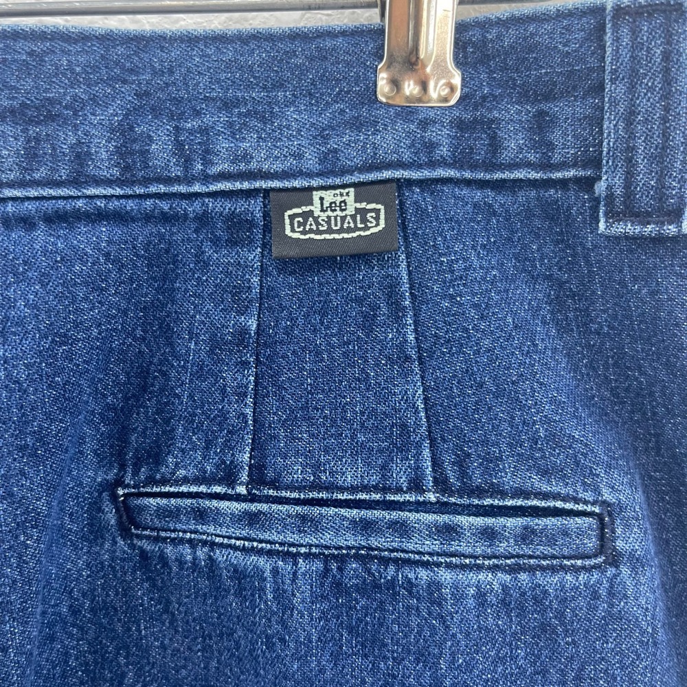 Vtg Lee Long‎ Denim Jean Maxi Skirt XL Back Slit Western Cottagecore Grunge - Picture 9 of 11